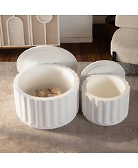 Streamdale Furniture Round Nesting Storage Tables with Lift-Off Lids