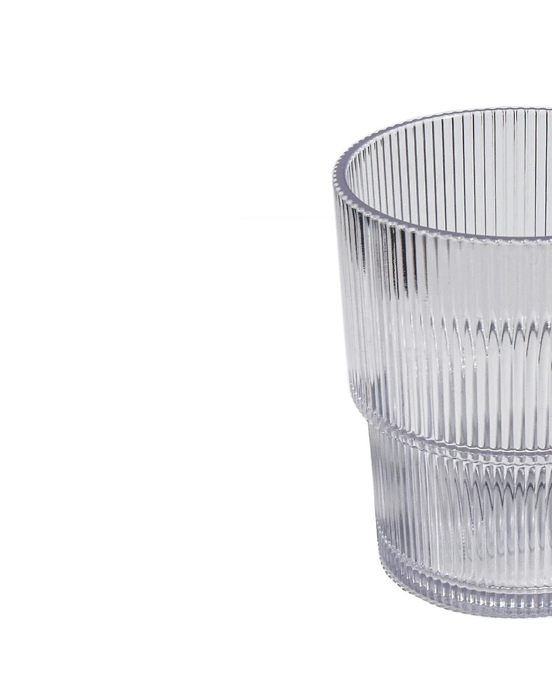 Abode Homewares Fine Ribbed Acrylic Drinking Glasses, Set of 6
