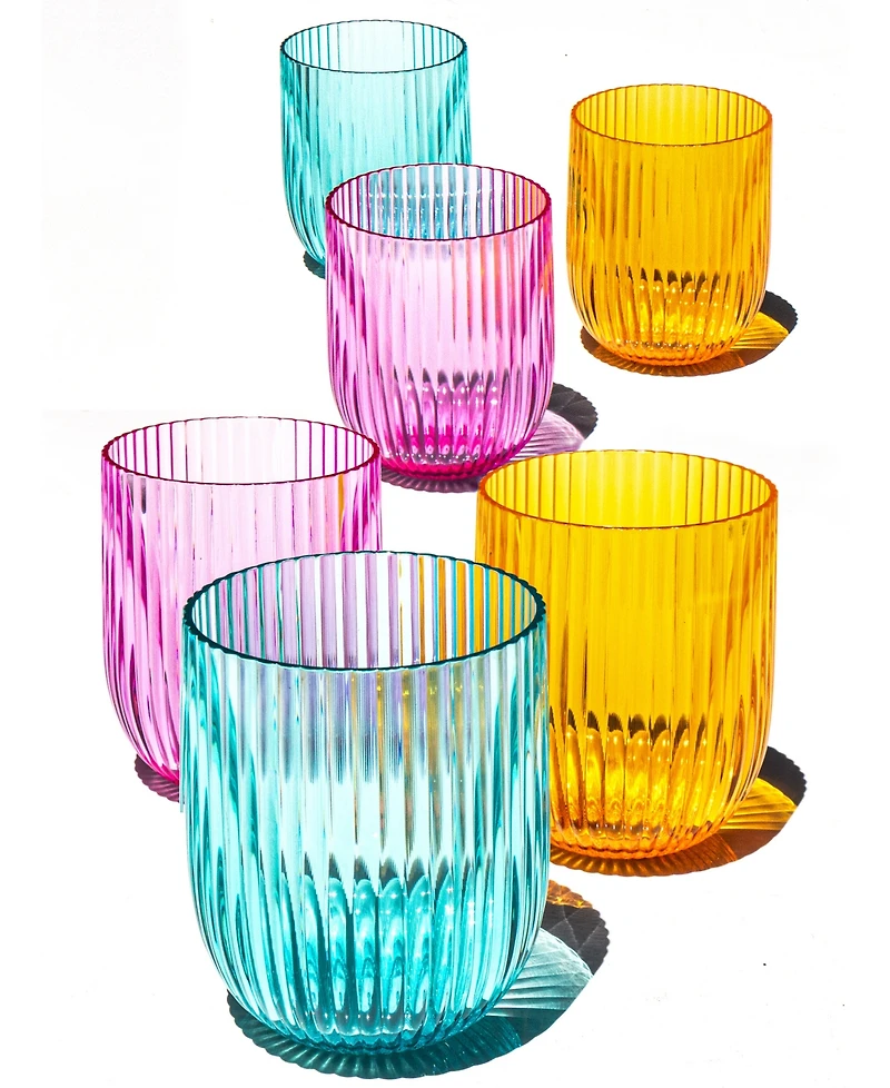 Abode Homewares Mesa Acrylic Stemless Wine Glasses, Set of 6