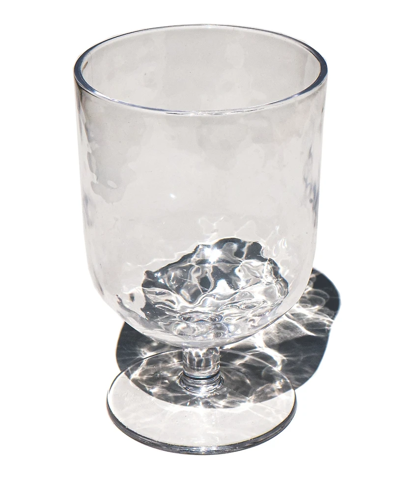 Abode Homewares Hammered Rustic Acrylic Stemless Wine Glasses, Set of 6