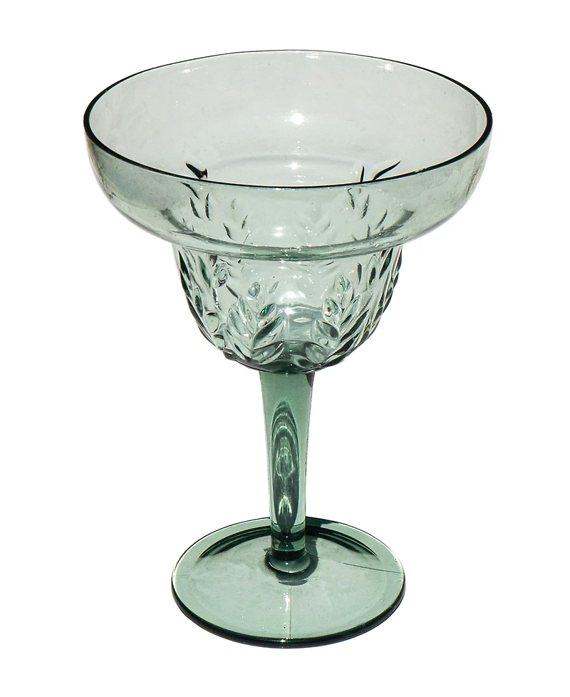 Abode Homewares Embossed Leaf Acrylic Margarita Glasses, Set of 6