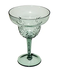 Abode Homewares Embossed Leaf Acrylic Margarita Glasses, Set of 6
