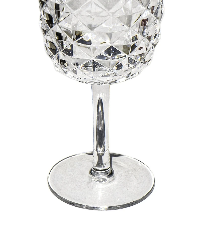 Abode Homewares Diamond Cut Acrylic Goblet Wine Glasses
