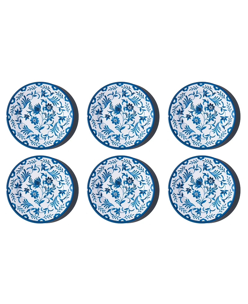 Abode Homewares Medallion Flower NewWave Melamine Salad Plates, Set of 6