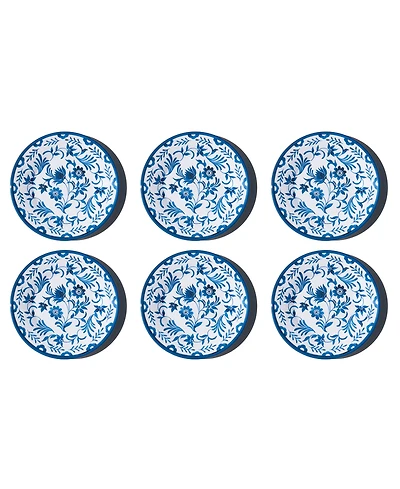 Abode Homewares Medallion Flower NewWave Melamine Salad Plates, Set of 6