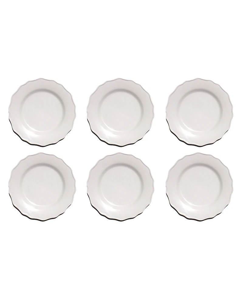 Abode Homewares Scallop NewWave Melamine Dinner Plates, Set of 6