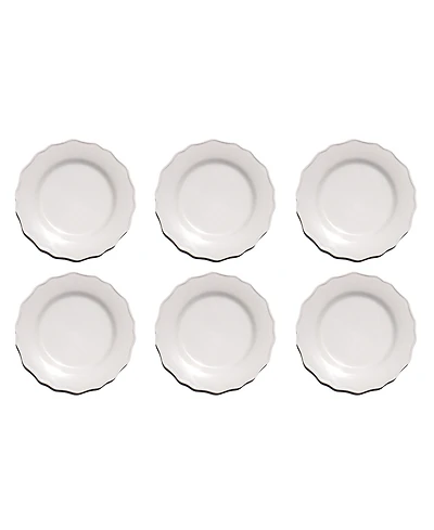 Abode Homewares Scallop NewWave Melamine Dinner Plates, Set of 6