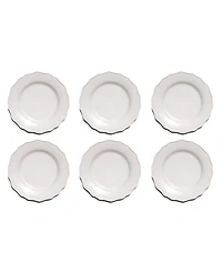 Abode Homewares Scallop NewWave Melamine Dinner Plates, Set of 6