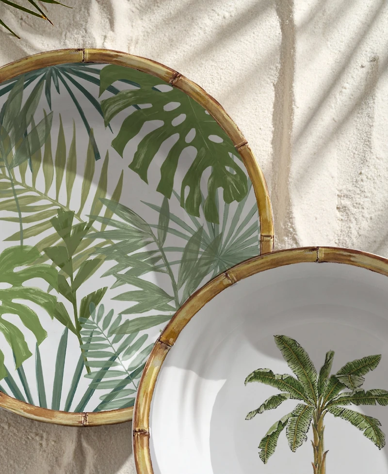 Abode Homewares Rainforest Palm NewWave Melamine Salad Plates, Set of 6