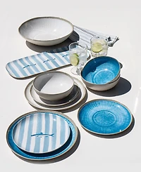 Abode Homewares Sardinia Melamine 6.9" Stripe Serving Platter