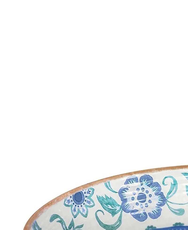 Abode Homewares Rio Turquoise Floral Melamine Oval Serve Bowl