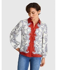 Hobbs London Women's Dannie Cinched-Waist Collard Shirt