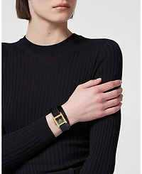Versace Women's Mosaic Black Calf Leather Strap Watch 22x22mm