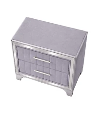 Streamdale Furniture Acrylic Nightstand 2 Drawers and Silver Legs