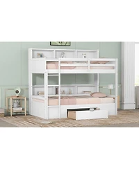 Streamdale Furniture Bunk Bed With Shelves and Storage Drawer