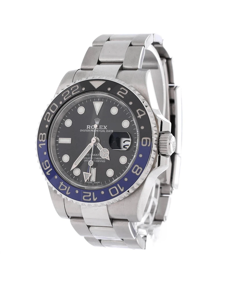 Pre-Owned Rolex Oyster Perpetual Date Gmt-Master Ii Batman Automatic Watch in Stainless Steel and Cerachrom 40mm