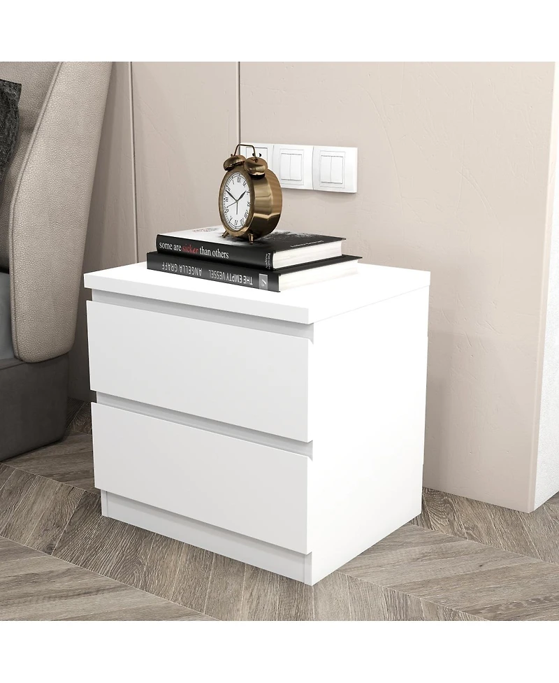 Streamdale Furniture 2-Drawer Nightstand with Handle-Free Design