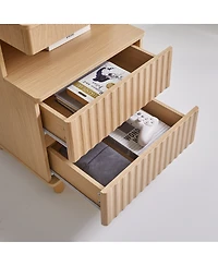 Streamdale Furniture Bedside Table with Drawer, Charging Station, 2 Drawers