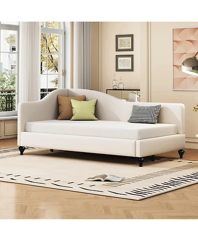Streamdale Furniture Linen L-Shaped Daybed with Wood Legs