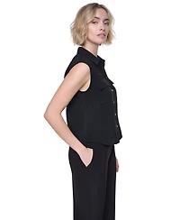 Dkny Women's Washer Collared Top