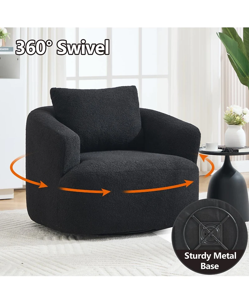 Streamdale Furniture 360degree(s) Swivel Round Upholstered Comfy Chair