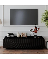 Streamdale Furniture Tv Console with Spiral Wave Design, Storage Cabinet & 2 Drawers