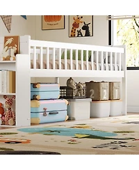 Streamdale Furniture Wooden Loft Bed with Storage, Slide and Ladder
