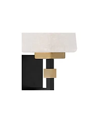Possini Euro Design Beauregard Modern Wall Light Sconce Hardwire 4 1/2" Fixture Square Linen Glass for Bedroom Reading Hallway House Home