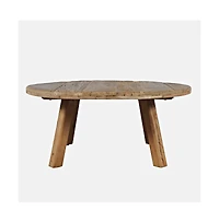 Jofran Reclamation 36" Round Rustic Reclaimed Solid Wood Coffee Table