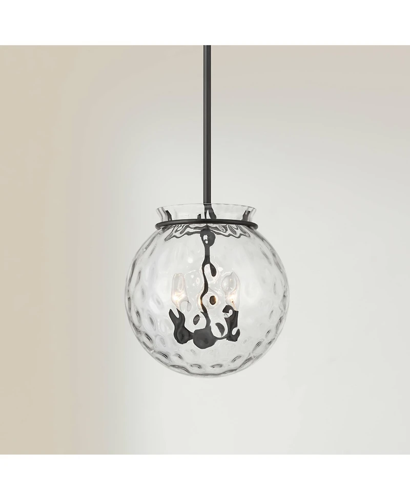 Possini Euro Design Kodi 12inch Wide Bronze Water Glass 3-Light Pendant Light