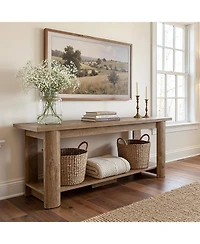 Tribesigns Stand for 65 Inch Tv, Farmhouse Entertainment Center with 2-Tier Storage Space