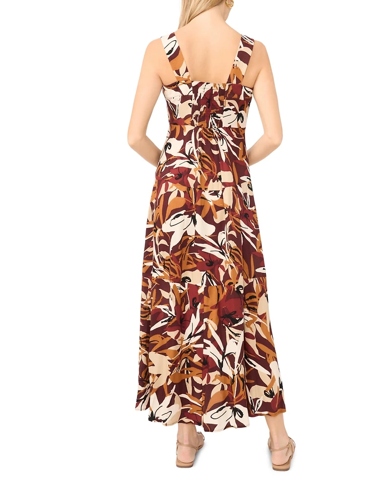Vince Camuto Women's Printed Square Neck Maxi Dress