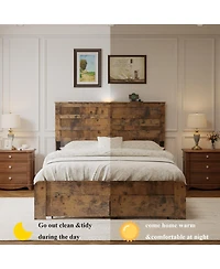Streamdale Furniture Queen Storage Bed With Drawers and Usb Ports