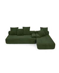Streamdale Furniture Modern Upholstered L-Shape Sectional Sofa, Modular Compressed Sofa, Melange Velvet.