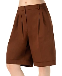Ivonne Women's Tailored Bermuda Shorts with Pockets