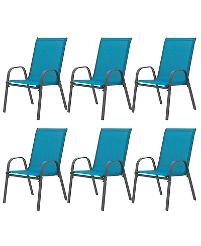 Streamdale Furniture 6pc Patio Chairs with Armrest and High Backrest