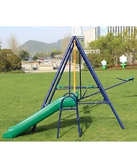 Streamdale Furniture Boys Metal Swing Set with Slide