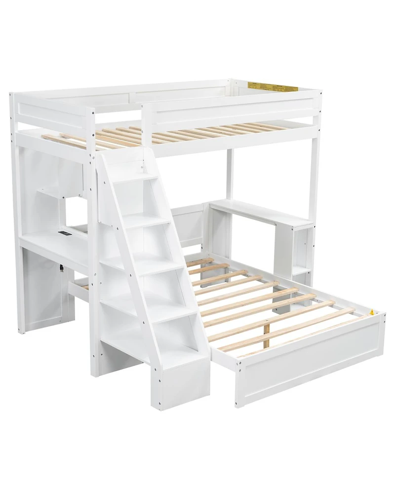 Streamdale Furniture Twin Xl Over with Desk and Usb