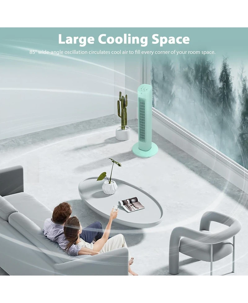 Antarctic Star Oscillating Tower Fan with Led Display, Remote and 15H Timer