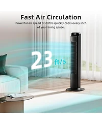 Antarctic Star Oscillating Tower Fan, 5 Speeds with Remote and Led Temperature Display