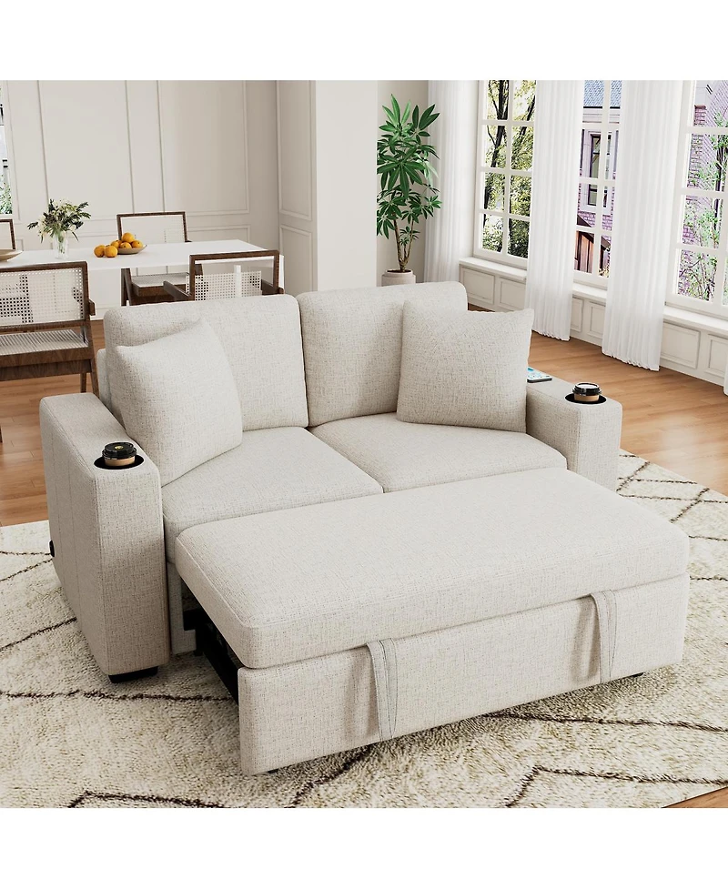 Streamdale Furniture Modern Loveseat Pull-out Sofa Bed 2-Seater Couch for Living Room