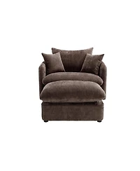 Streamdale Furniture Oversized Swivel Accent Chair with Ottoman and 3 Pillows.