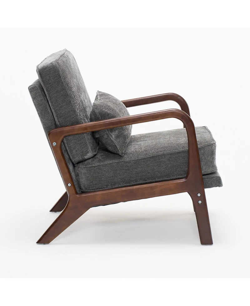 Streamdale Furniture Comfy Upholstered Accent Chair with Wood Arms.