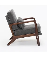 Streamdale Furniture Comfy Upholstered Accent Chair with Wood Arms.