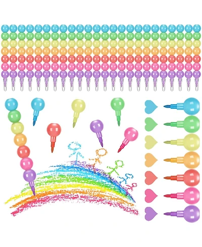 Gnuadz Stacking Crayons Rainbow Party Favor Diy Painting Gift Pack of 24