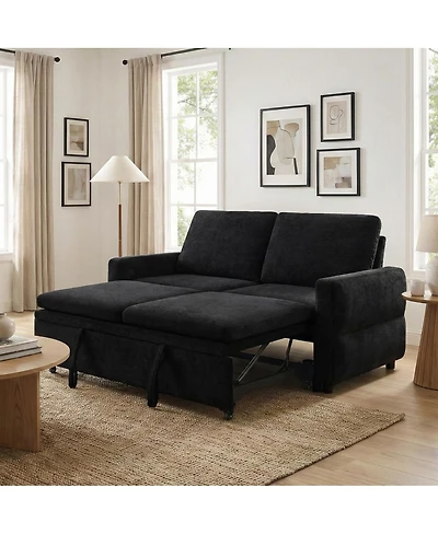 Streamdale Furniture Convertible Sofa Bed Loveseat with Usb Ports