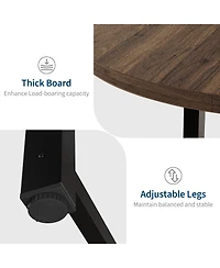 homfan Round Dining Table for 4 to 6 with Metal Frame, Space-Saving Kitchen and Room