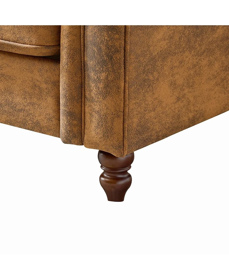 Streamdale Furniture 63inch Chesterfield Tech Fabric Sofa