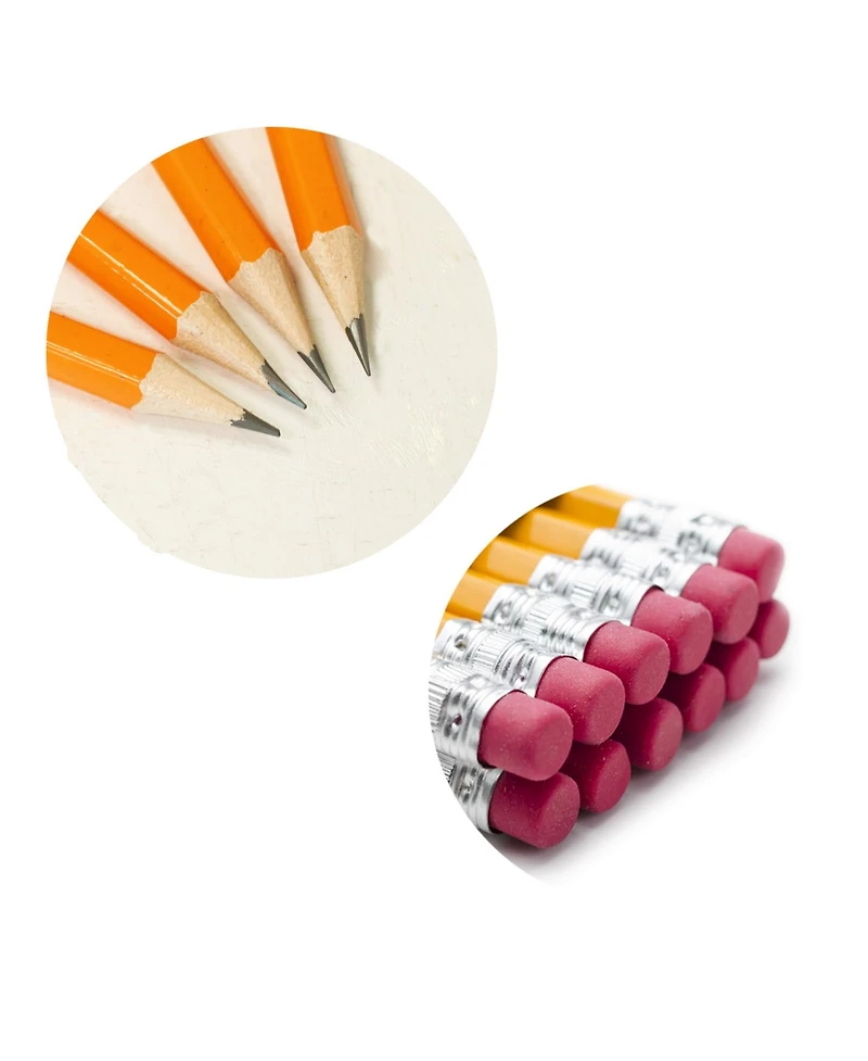 Gnuadz Wood-cased 2 Pencils Pre-sharpened With Erasers Hb Lead For Writing Drawing Sketching