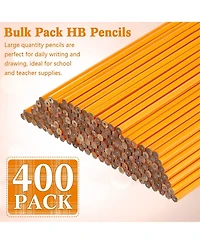 Gnuadz Pencils Bulk Erasers Unsharpened Wood Hb School Supplies 400-count